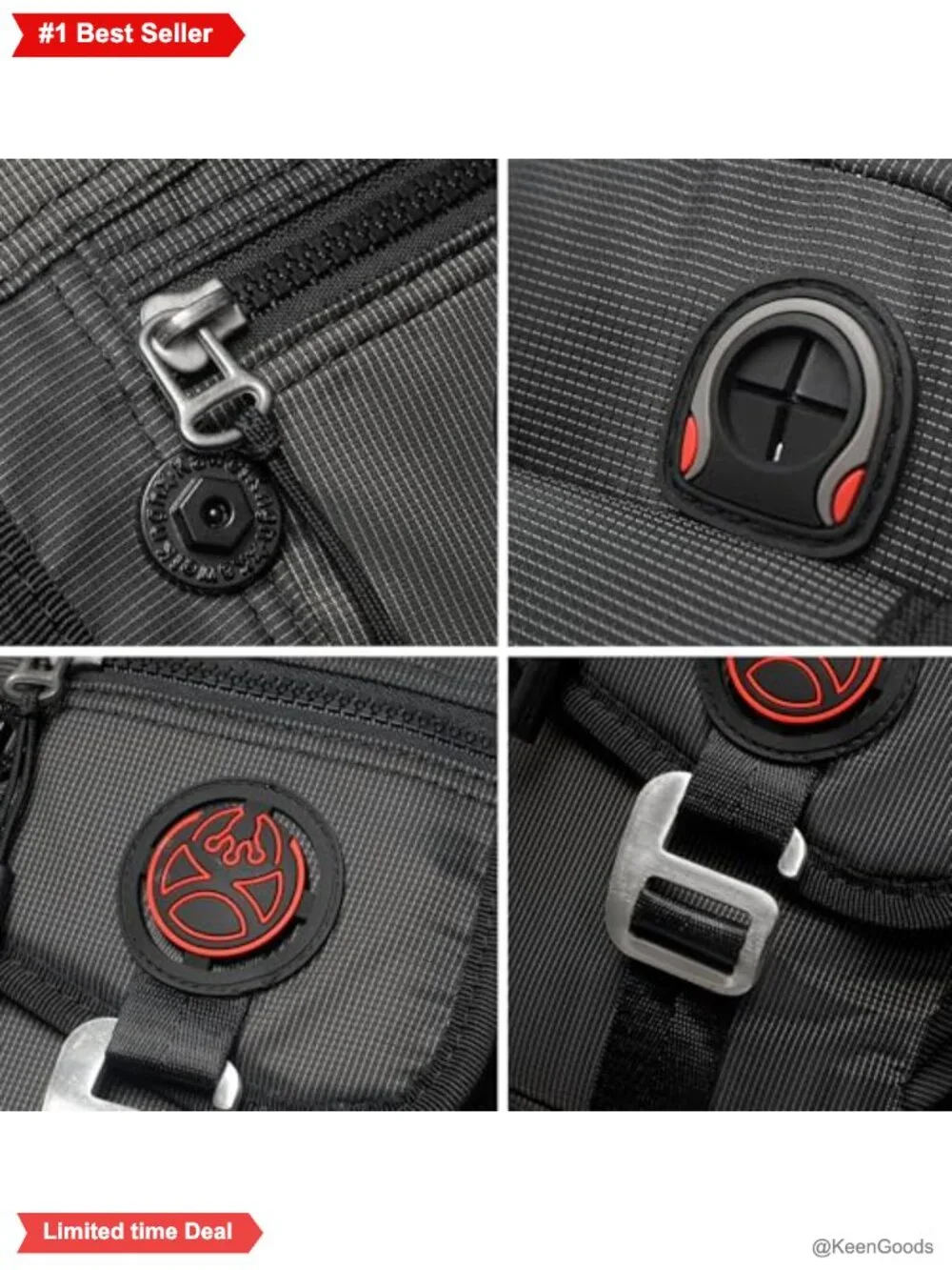 NICGID Sling Bag Chest Shoulder Backpack Water-Resistant Nylon Crossbody